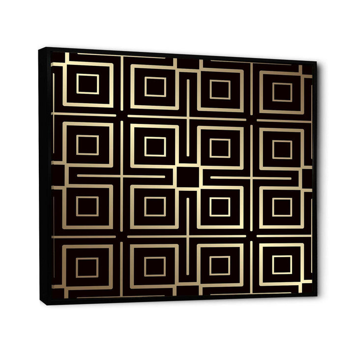 Golden Luxury Metallic Geometrics  XII - Canvas Wall Art