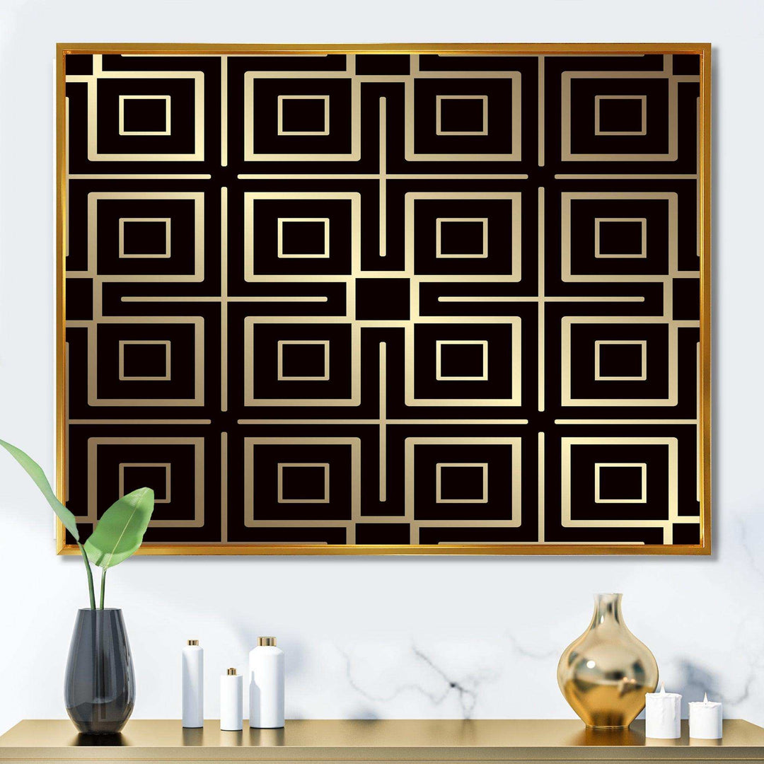 Golden Luxury Metallic Geometrics  XII - Canvas Wall Art