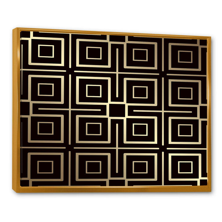 Golden Luxury Metallic Geometrics  XII - Canvas Wall Art