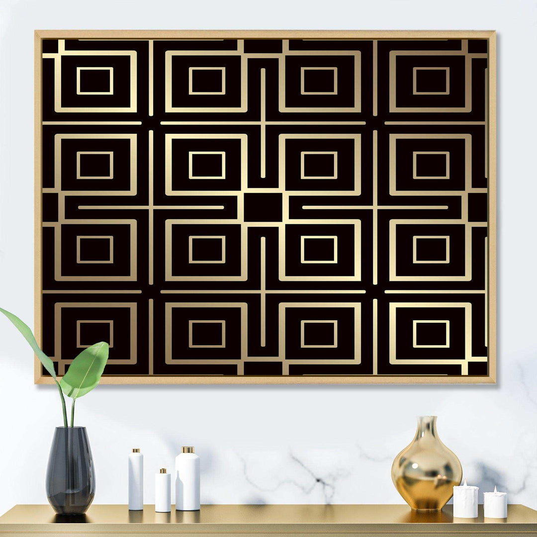 Golden Luxury Metallic Geometrics  XII - Canvas Wall Art