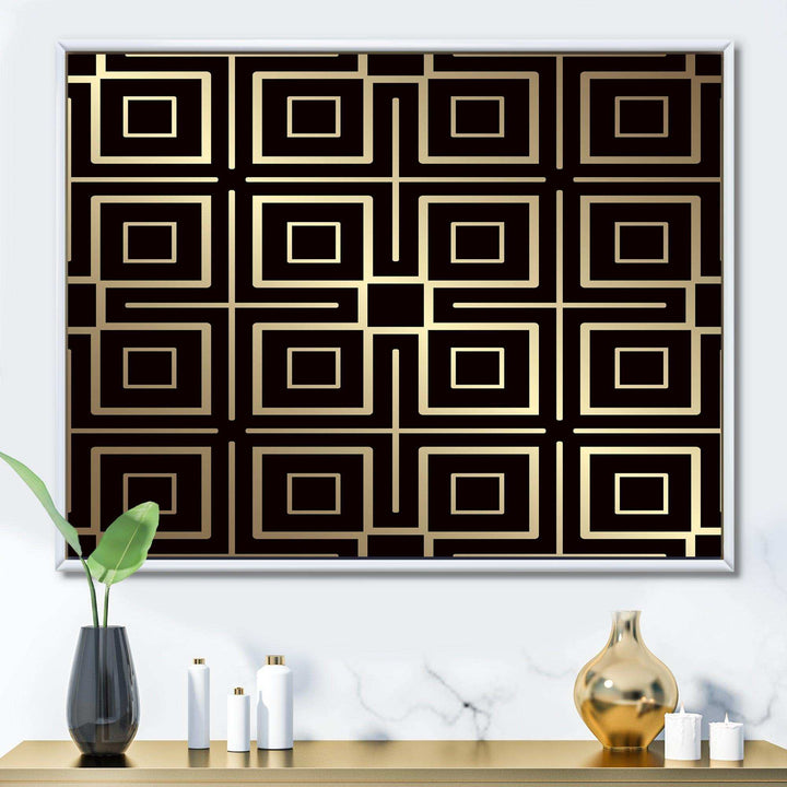 Golden Luxury Metallic Geometrics  XII - Canvas Wall Art