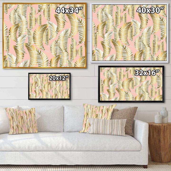 Golden Palm Leaves I - Living Room Wall Decor