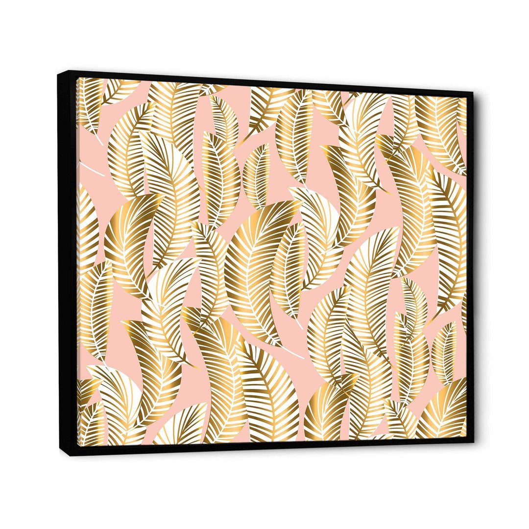 Golden Palm Leaves I - Living Room Wall Decor