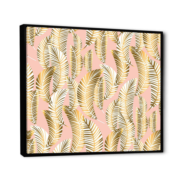 Golden Palm Leaves I - Living Room Wall Decor
