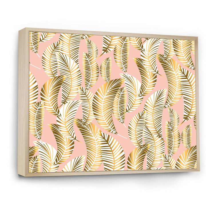 Golden Palm Leaves I - Living Room Wall Decor