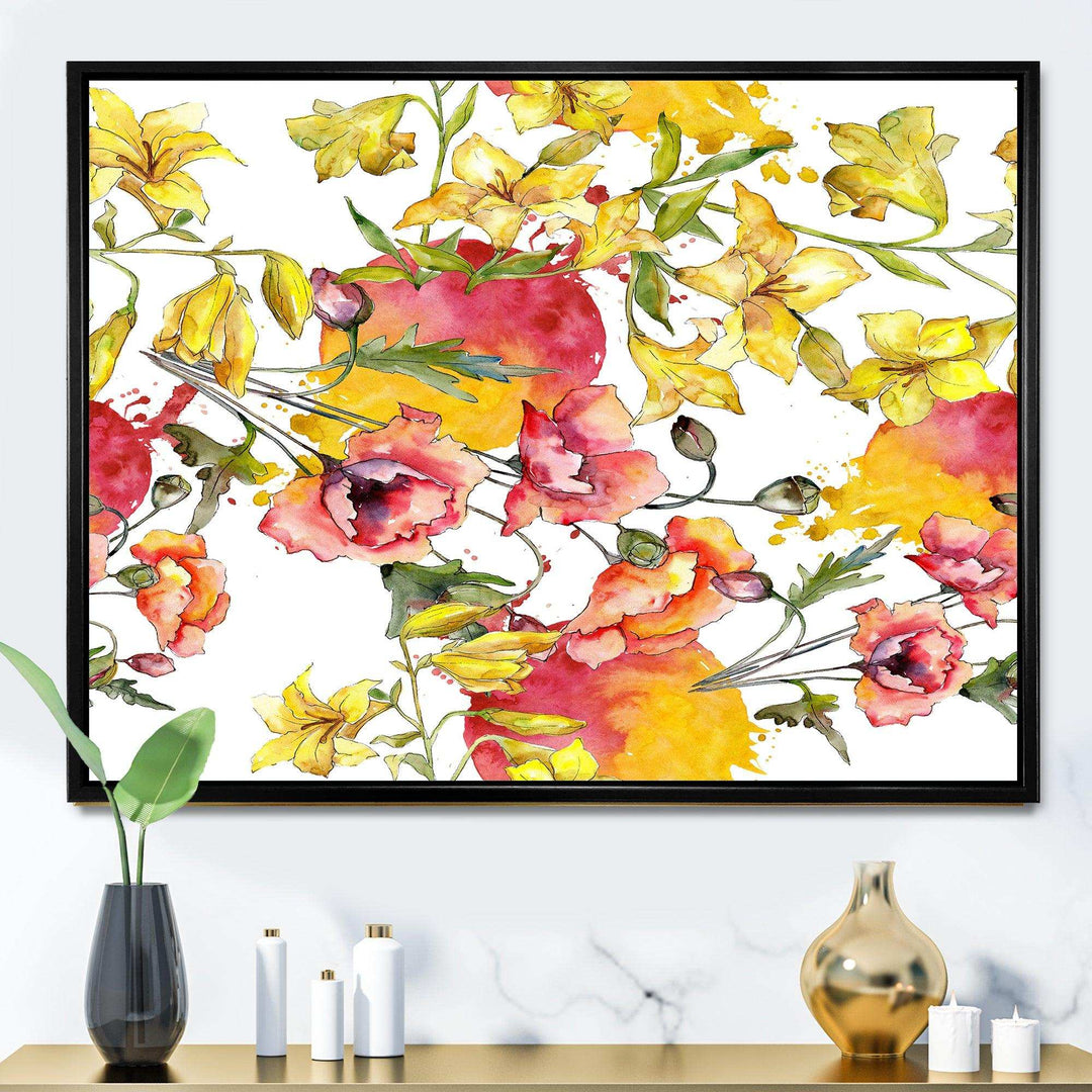 Retro Handdrawn Poppies IV