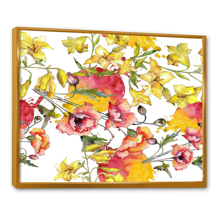 Retro Handdrawn Poppies IV