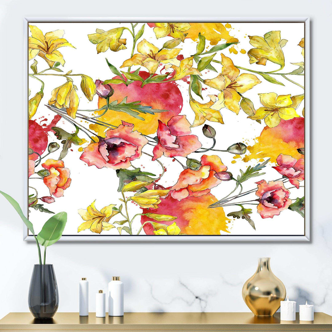 Retro Handdrawn Poppies IV
