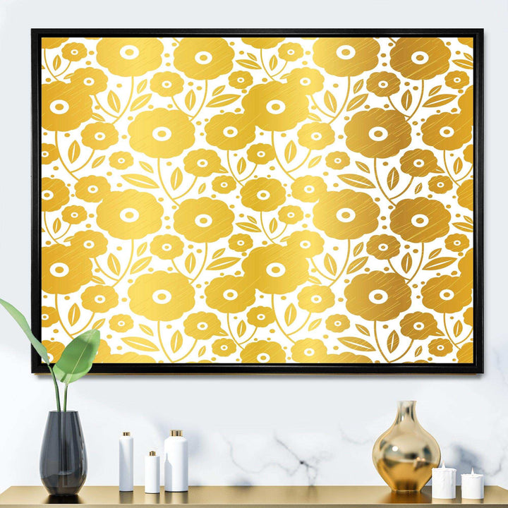 Golden Floral I - Living Room Wall Decor