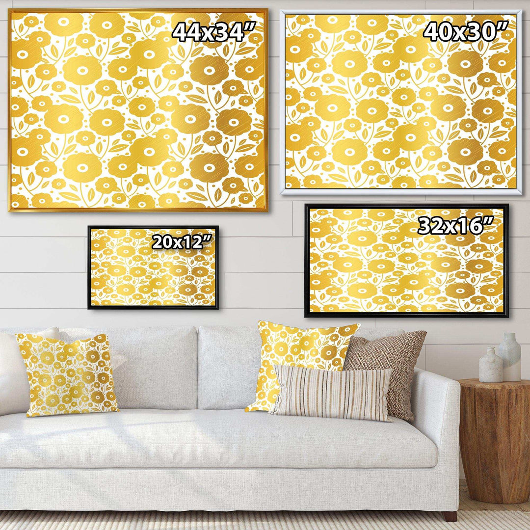 Golden Floral I - Living Room Wall Decor