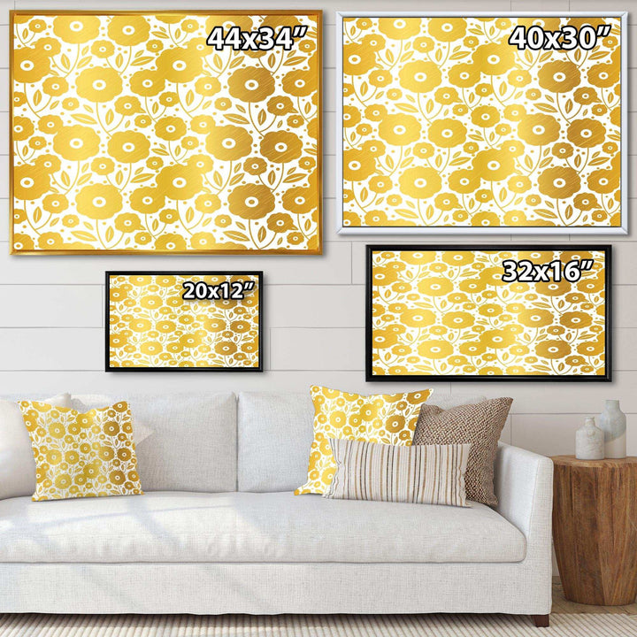 Golden Floral I - Living Room Wall Decor