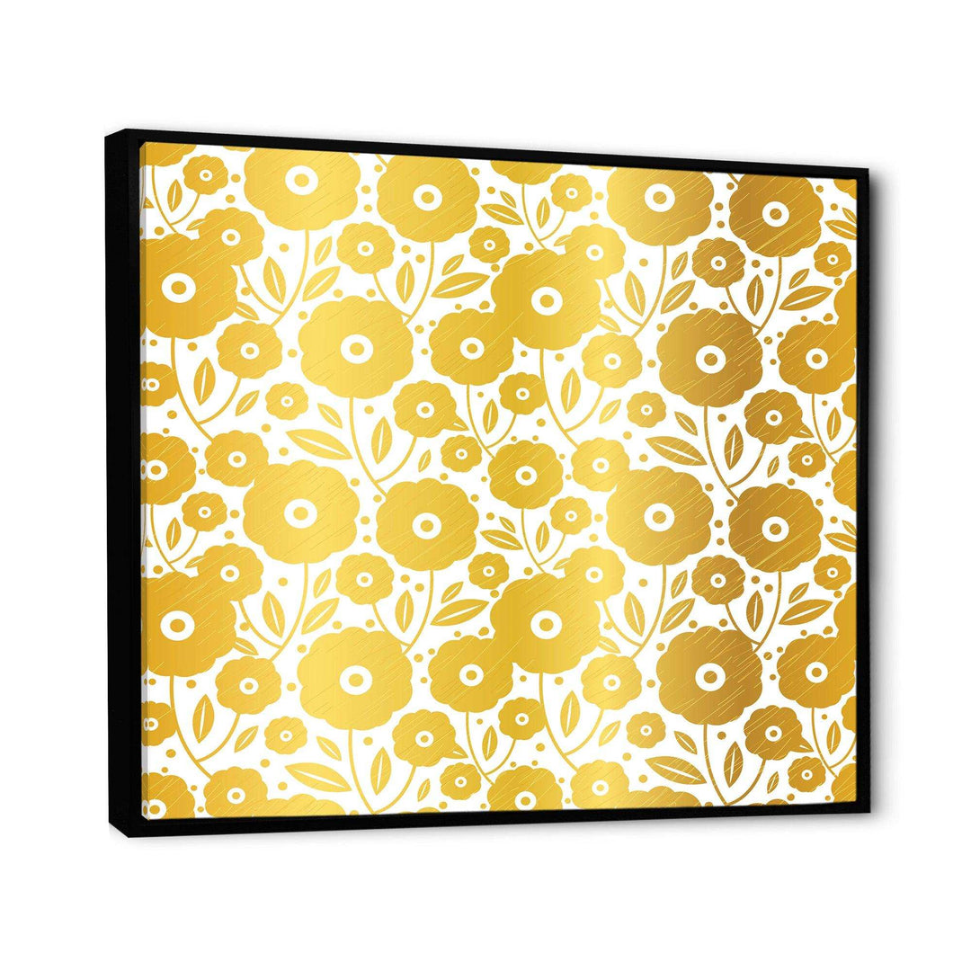 Golden Floral I - Living Room Wall Decor