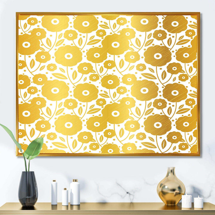 Golden Floral I - Living Room Wall Decor