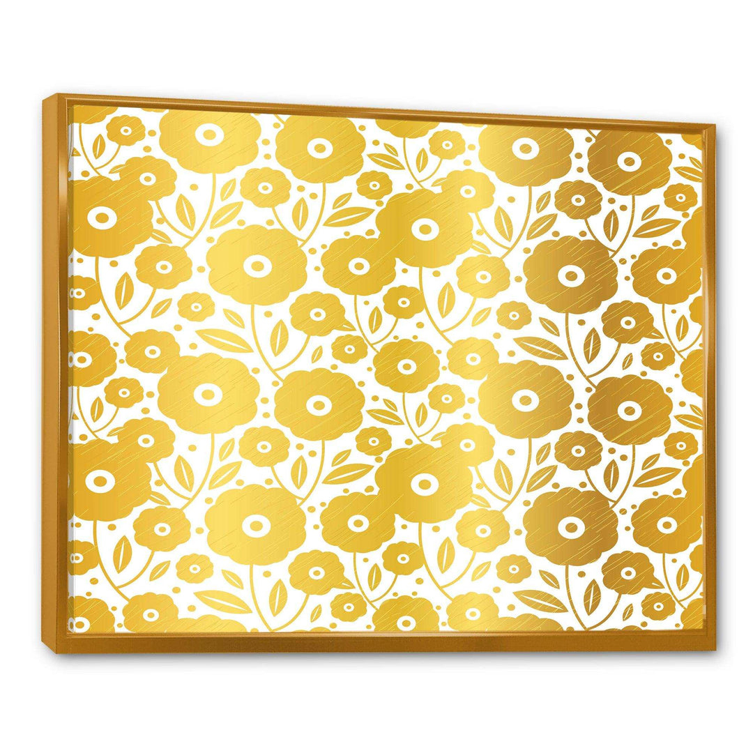 Golden Floral I - Living Room Wall Decor