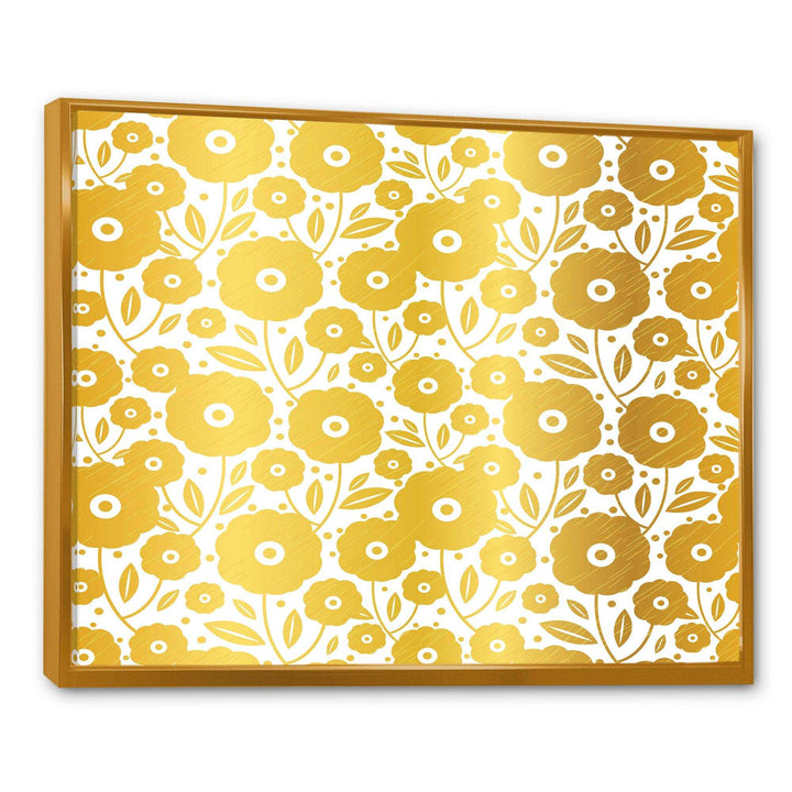 Golden Floral I - Living Room Wall Decor
