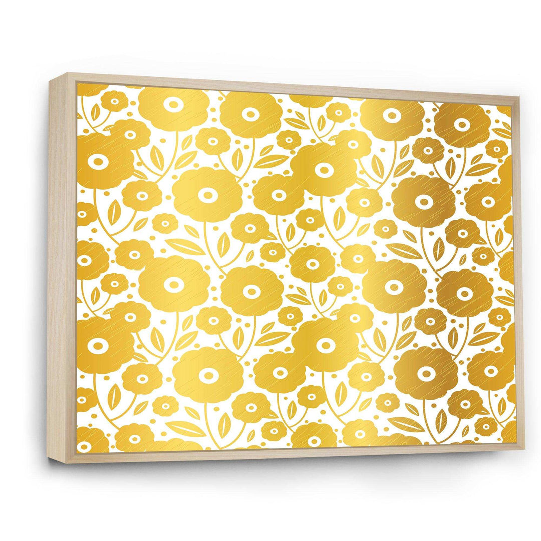 Golden Floral I - Living Room Wall Decor