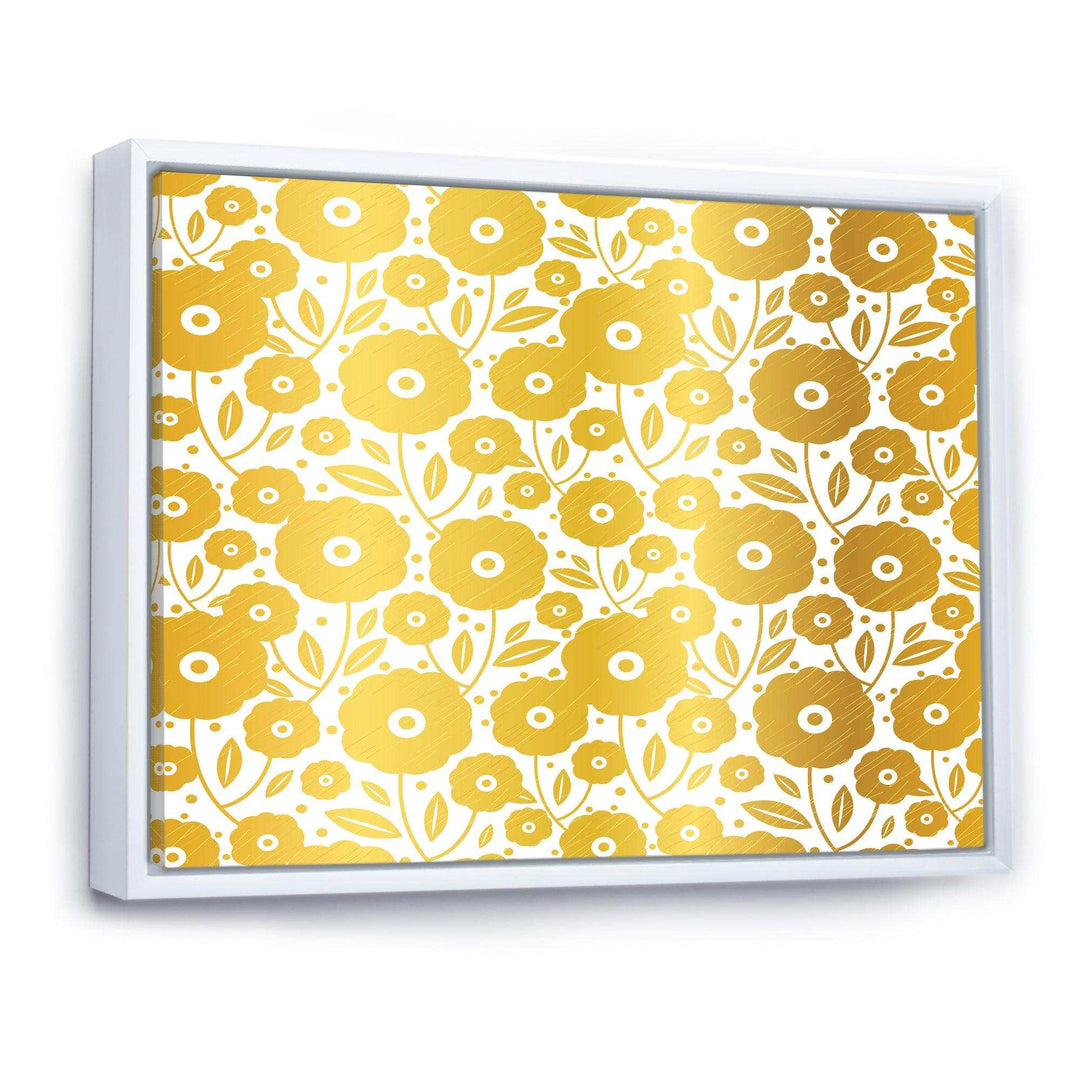 Golden Floral I - Living Room Wall Decor