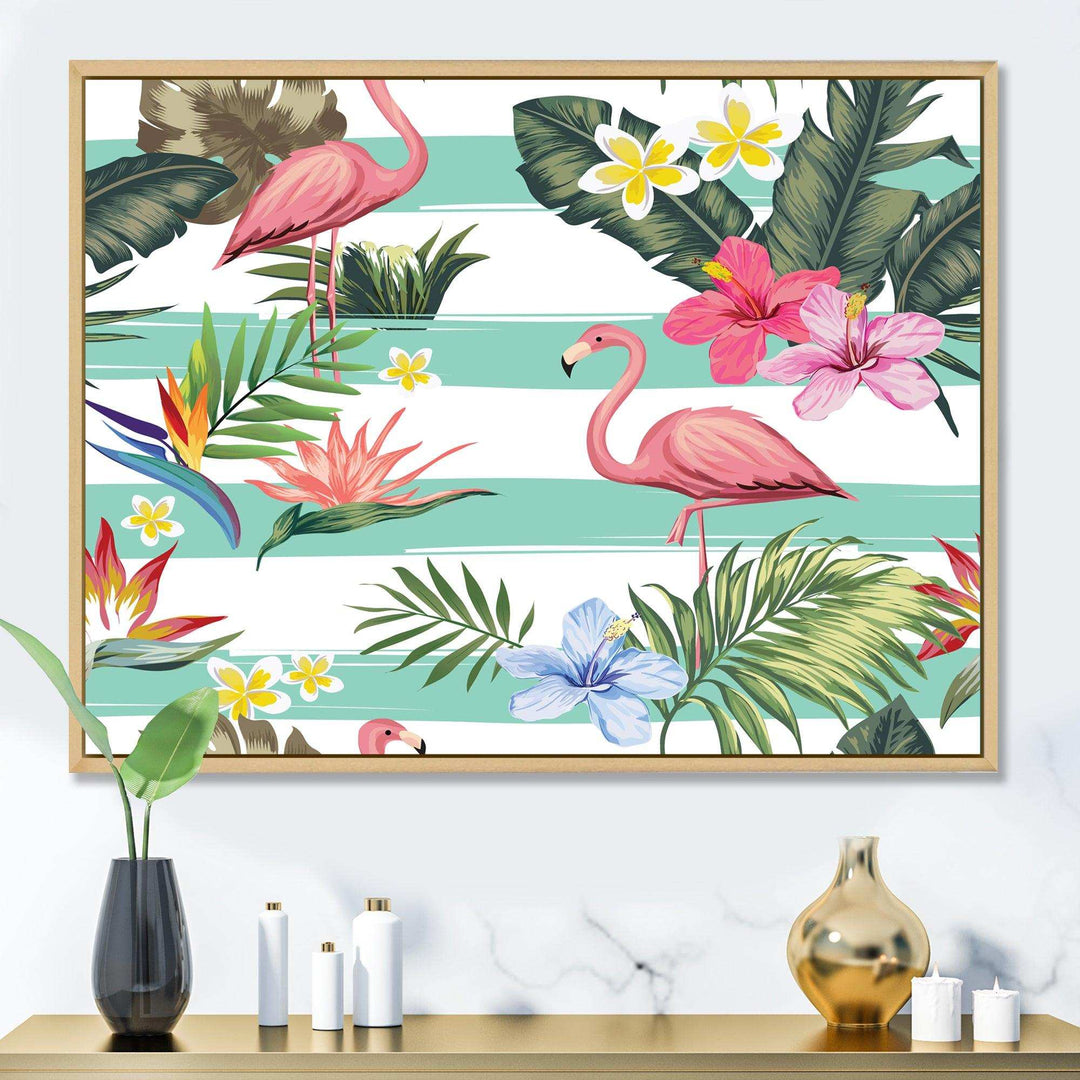 Tropical Botanicals, Flowers and Flamingo