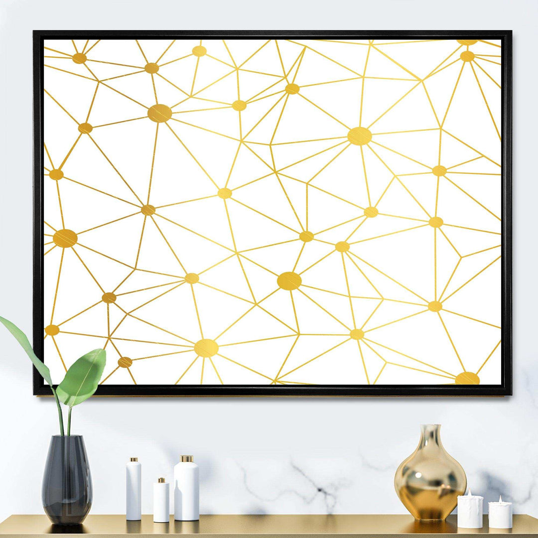 Golden Grid I - Bedroom Wall Art