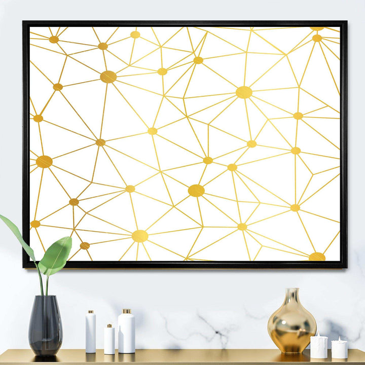Golden Grid I - Bedroom Wall Art