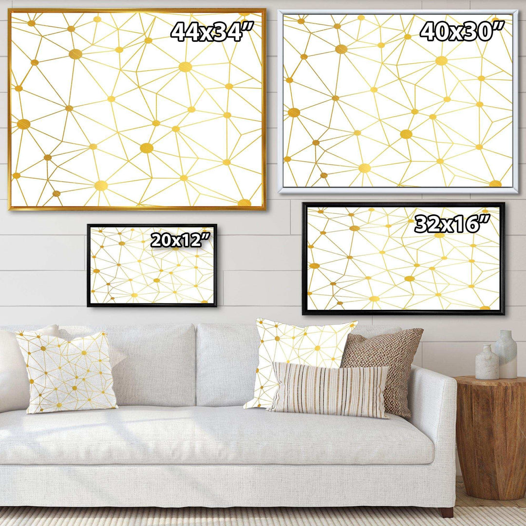 Golden Grid I - Bedroom Wall Art