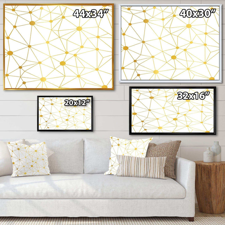 Golden Grid I - Bedroom Wall Art