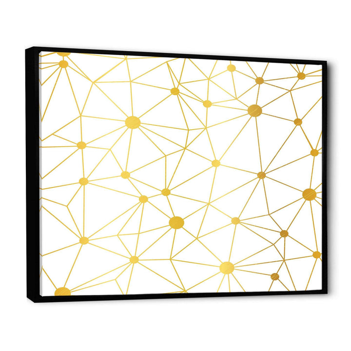 Golden Grid I - Bedroom Wall Art