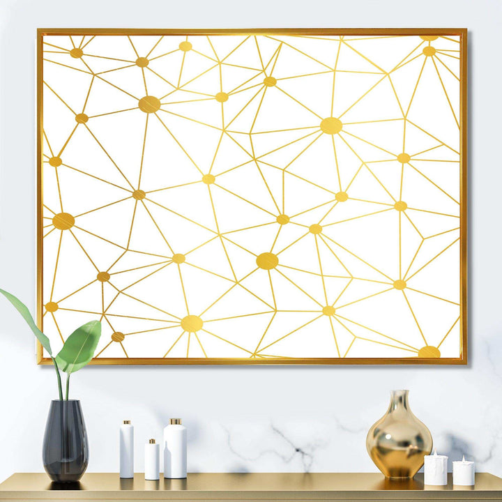 Golden Grid I - Bedroom Wall Art