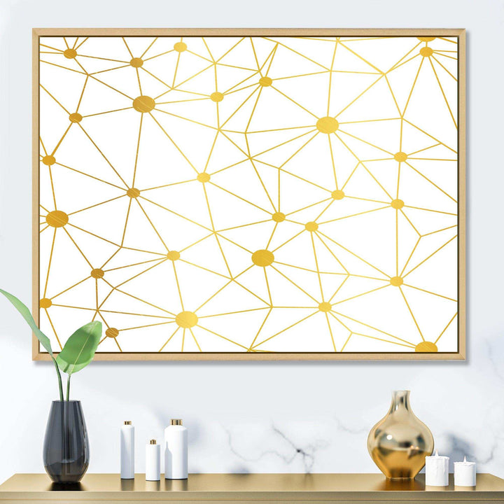 Golden Grid I - Bedroom Wall Art