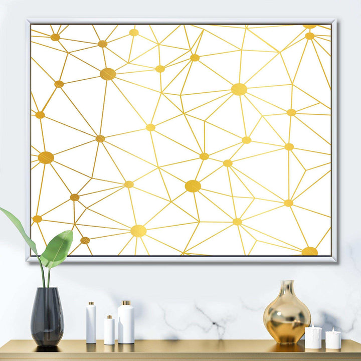 Golden Grid I - Bedroom Wall Art