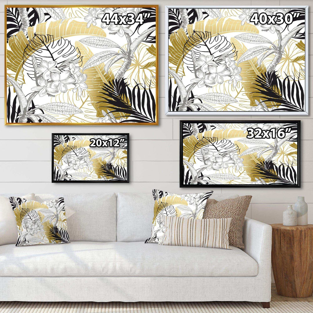 Golden Tropical Pattern I - Canvas Wall Art