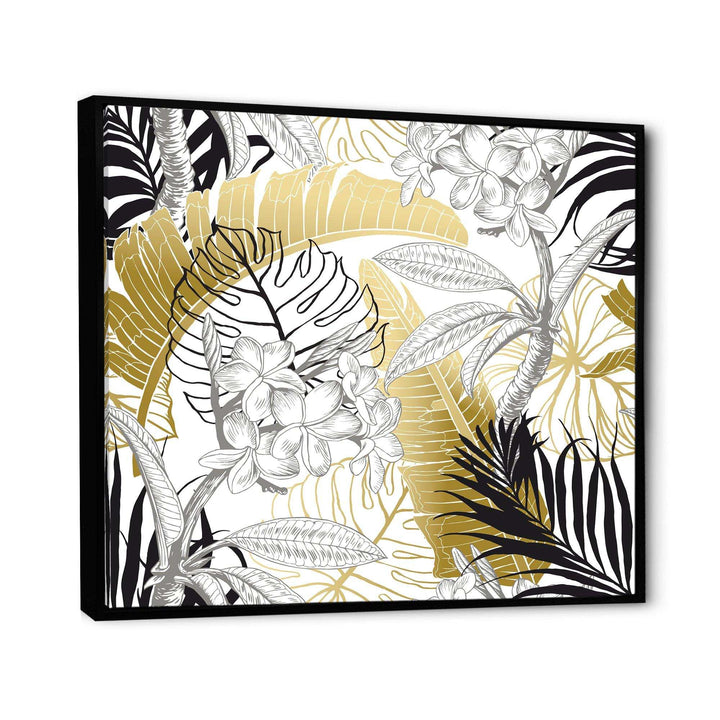 Golden Tropical Pattern I - Canvas Wall Art