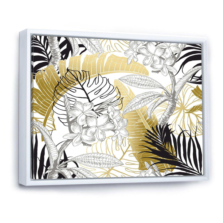 Golden Tropical Pattern I - Canvas Wall Art
