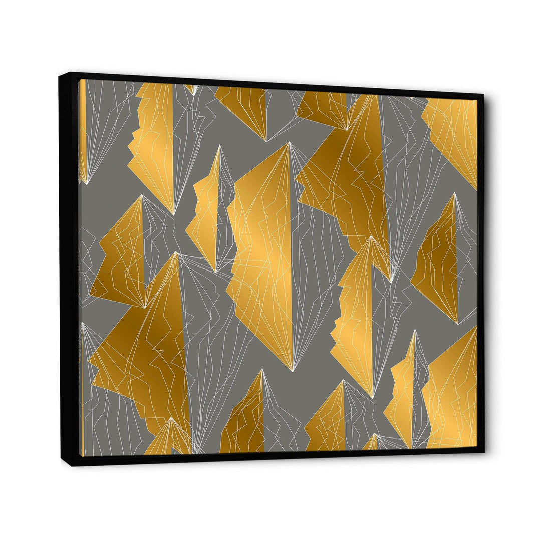 Golden Polygon Pattern - Living Room Wall Decor