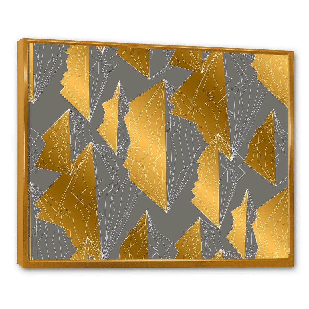 Golden Polygon Pattern - Living Room Wall Decor