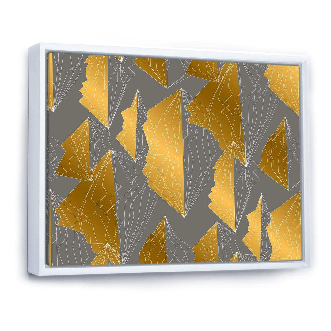 Golden Polygon Pattern - Living Room Wall Decor