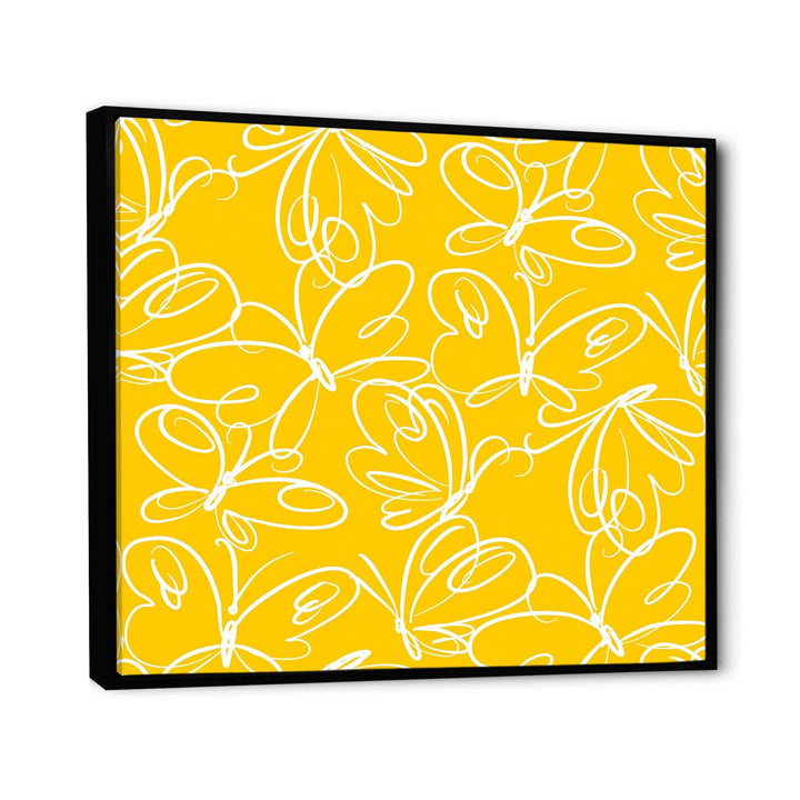Butterflies hand drawn color pattern - Canvas Wall Art