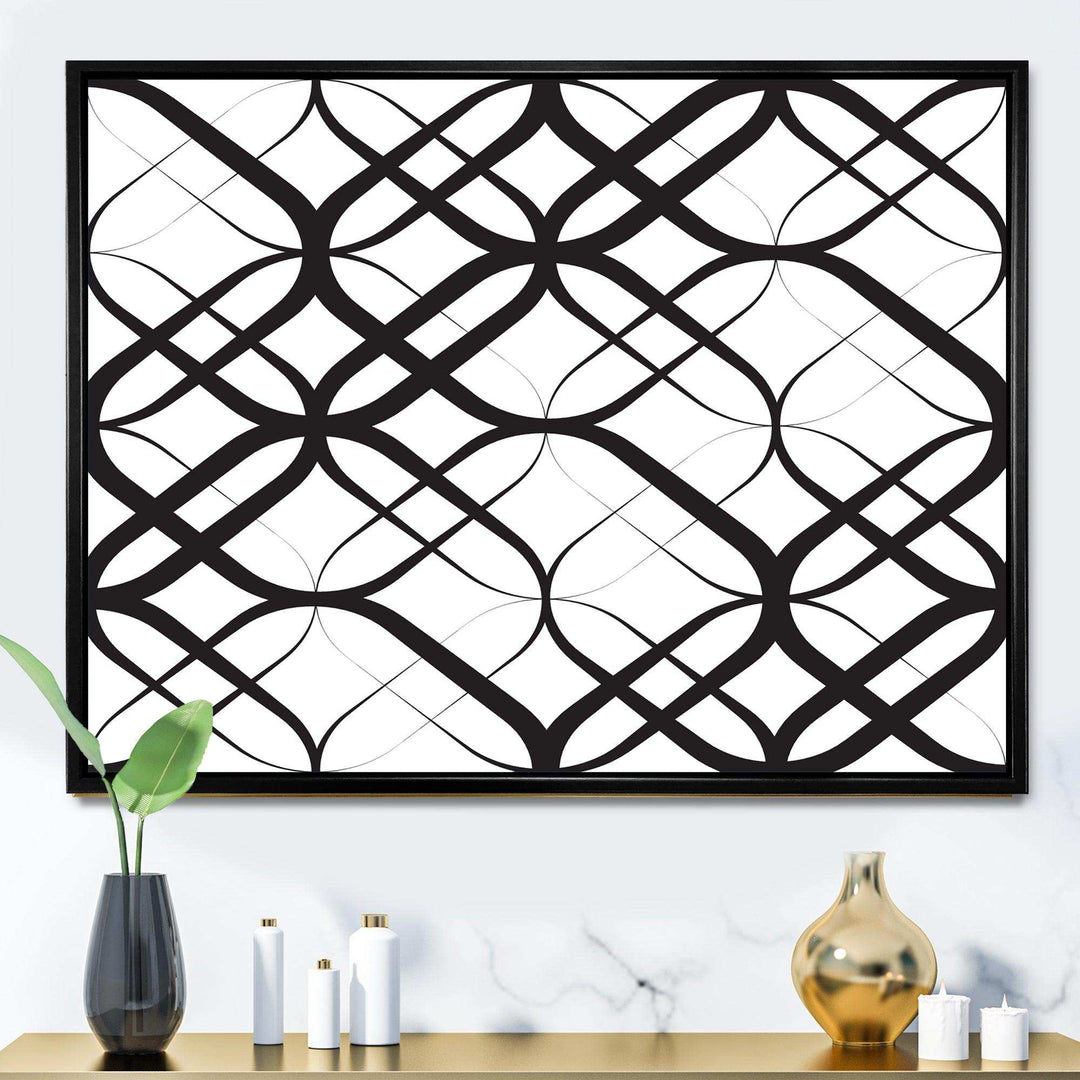 Monochrome Geometric Pattern III - Living Room Wall Decor