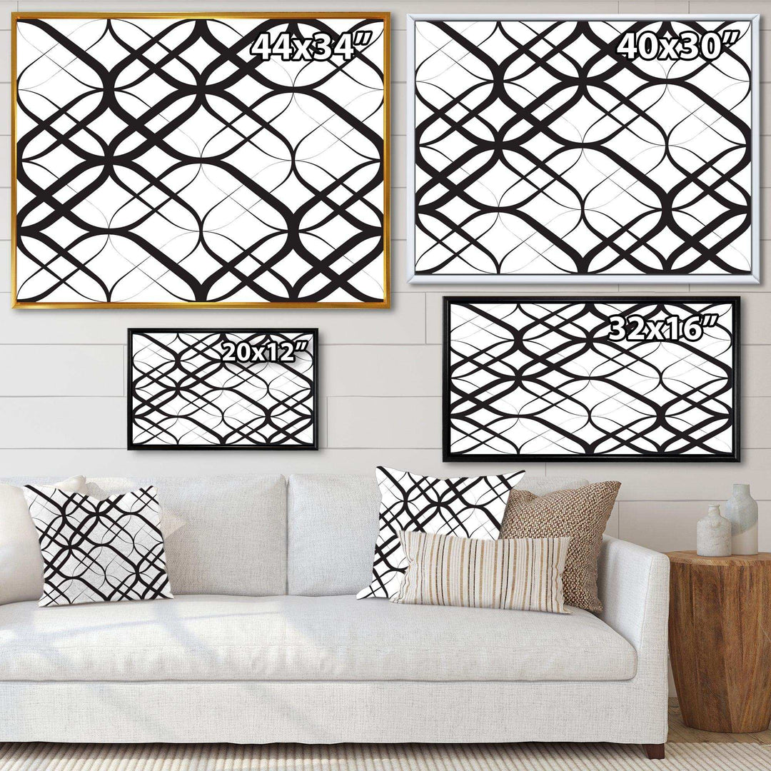 Monochrome Geometric Pattern III - Living Room Wall Decor