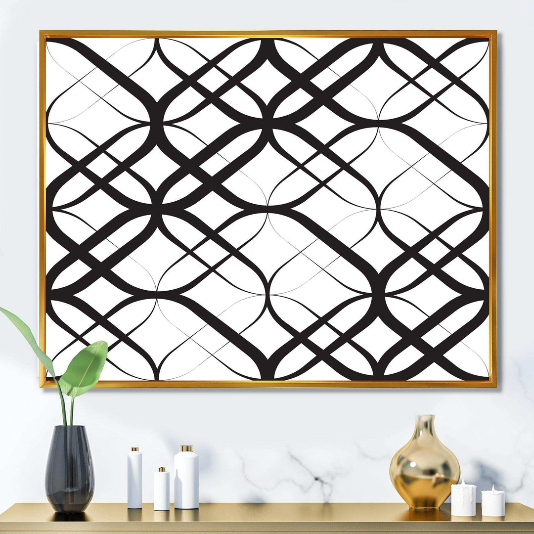 Monochrome Geometric Pattern III - Living Room Wall Decor