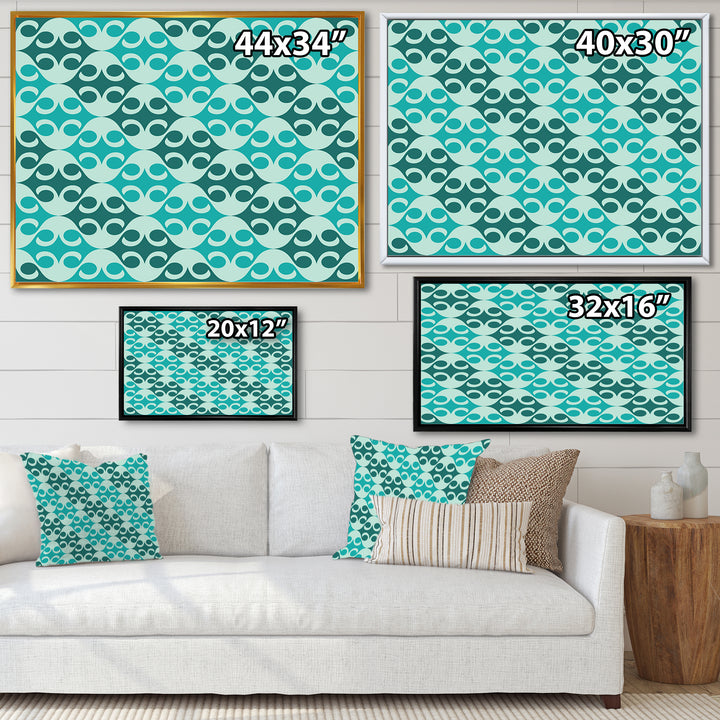Abstract Retro Geometrical Design VI Framed Print Matte White - 1.5" Width