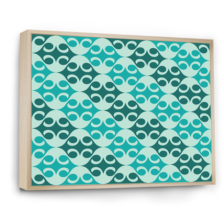 Abstract Retro Geometrical Design VI Framed Canvas Matte White - 1.5" Thick