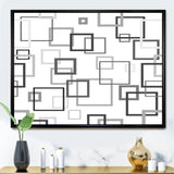 Abstract Retro Design II Framed Canvas Vibrant Black - 1.5" Thick