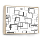 Abstract Retro Design II Framed Canvas Matte White - 1.5" Thick