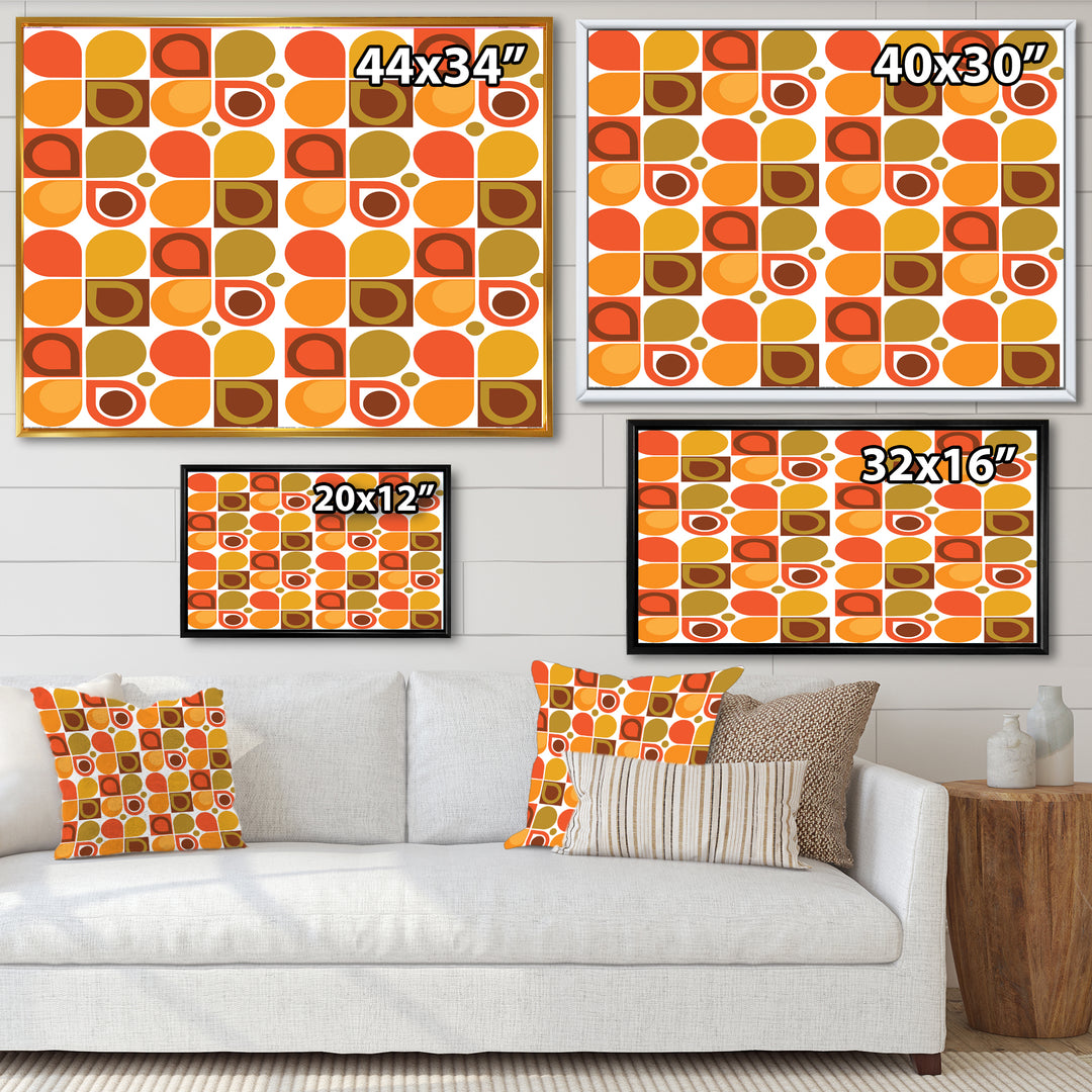 Abstract Retro Geometric Pattern VI Framed Print Matte White - 1.5" Width