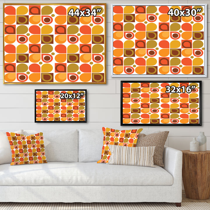 Abstract Retro Geometric Pattern VI Framed Print Matte White - 1.5" Width