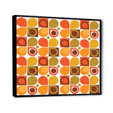 Abstract Retro Geometric Pattern VI Framed Canvas Vibrant Black - 1.5" Thick