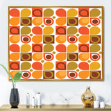 Abstract Retro Geometric Pattern VI Framed Canvas Vibrant Gold - 1.5" Thick