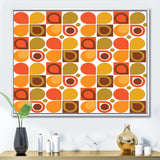 Abstract Retro Geometric Pattern VI Framed Canvas Matte White - 1.5" Thick