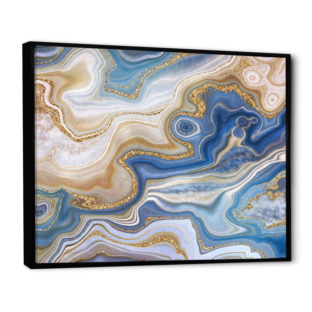 Ocean Blue Golden Jasper Agate II - Modern Wall Art Prints